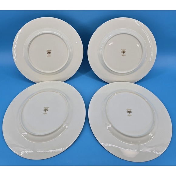 Vtg Noritake‎ Randolph Dinner Plates 10.5" Set of 4 Bone China Japan 9721 Blue - Picture 6 of 7